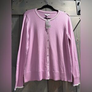 Croft & Barrow Pink Button Front Cardigan Sweater Size M Cotton Modal